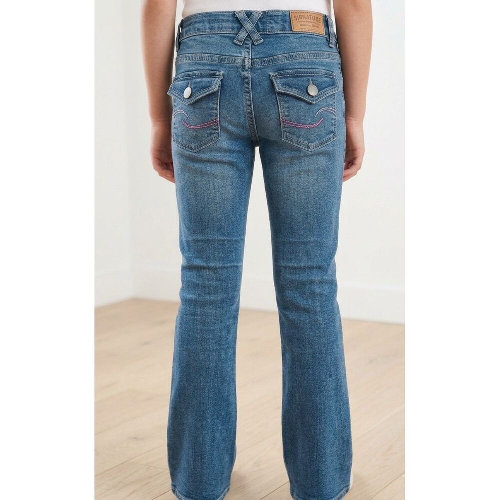 Girls 10 Vintage Style Blue Bootcut Levi Jeans – Studded Y2K Denim